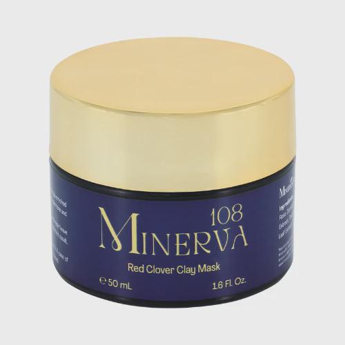 Minerva108 Red Clover Clay Mask, Vegan Kaolin Aloe Deep Cleansing Detox (50 ml)