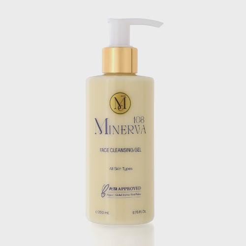 Minerva108 Facial Cleansing Gel, Vegan All Skin Types (200 ml)