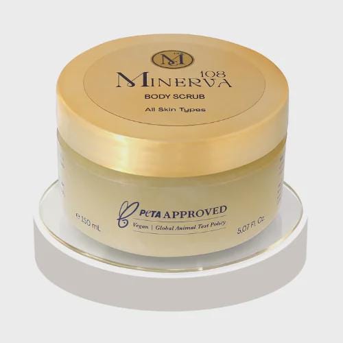 Minerva108 Body Scrub, Vegan Smoothing Hydrating Polish (150 ml / 350 ml)