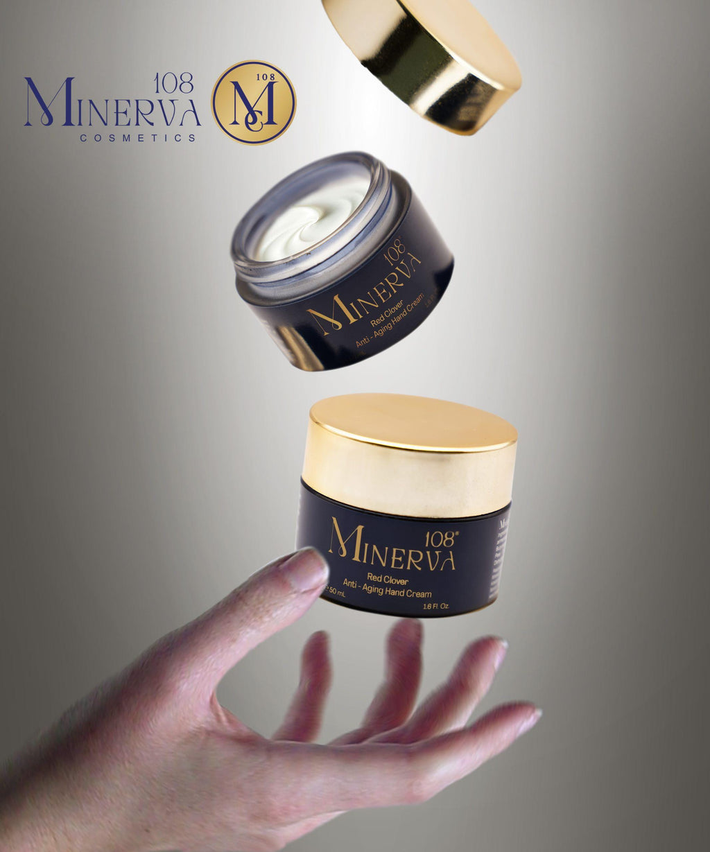 Minerva108 Red Clover Anti-Aging Hand Cream, Vegan Moisturizer (50 ml)