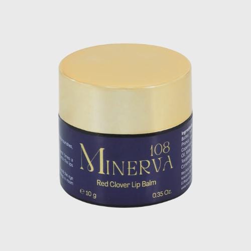 Minerva108 Red Clover Lip Balm, Vegan Plumping, Black Pepper Cinnamon (10 g)