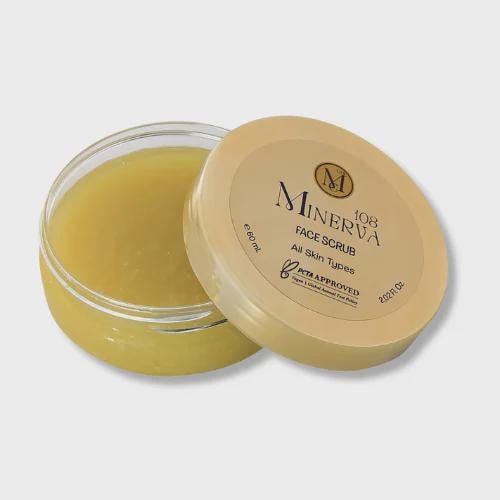 Minerva108 Face Scrub, Vegan Gentle Botanical Care (60 ml)