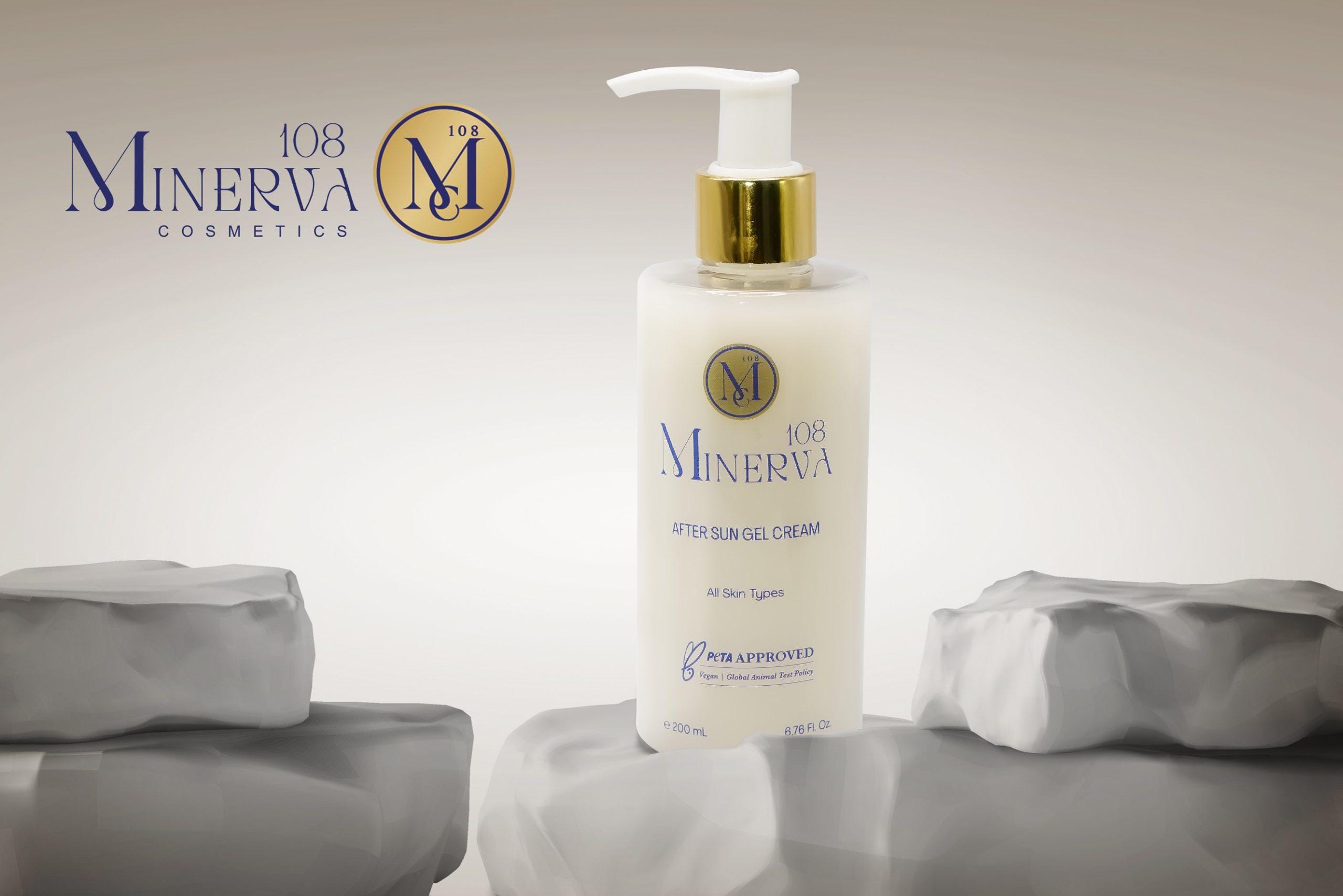 Minerva108 After Sun Gel Cream, Vegan Cooling Soothing Care (200 ml)
