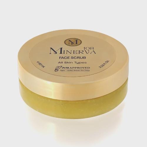 Minerva108 Face Scrub, Vegan Gentle Botanical Care (60 ml)