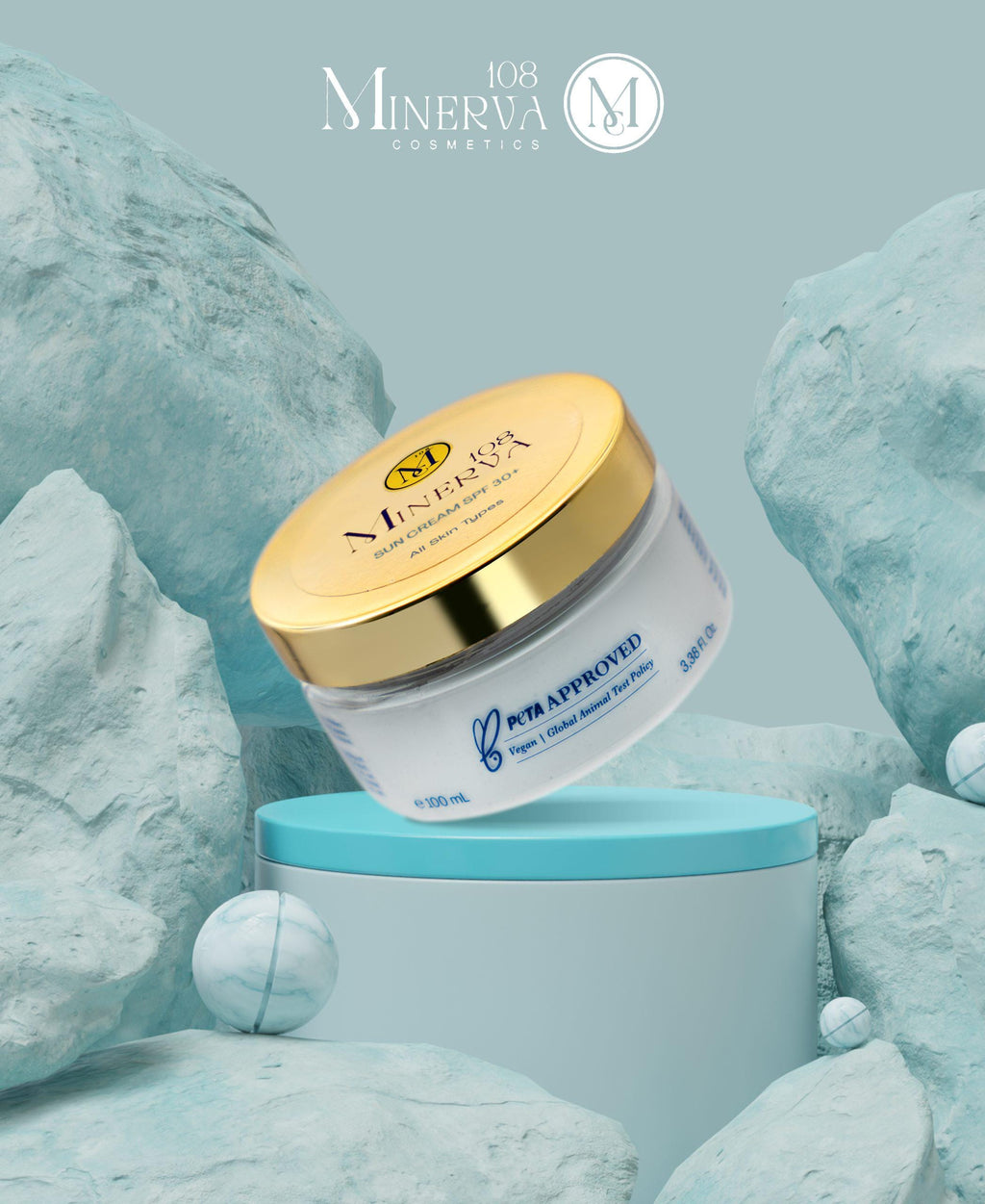 Minerva108 Sunscreen SPF 30+, Vegan Mineral Protection (100 ml)