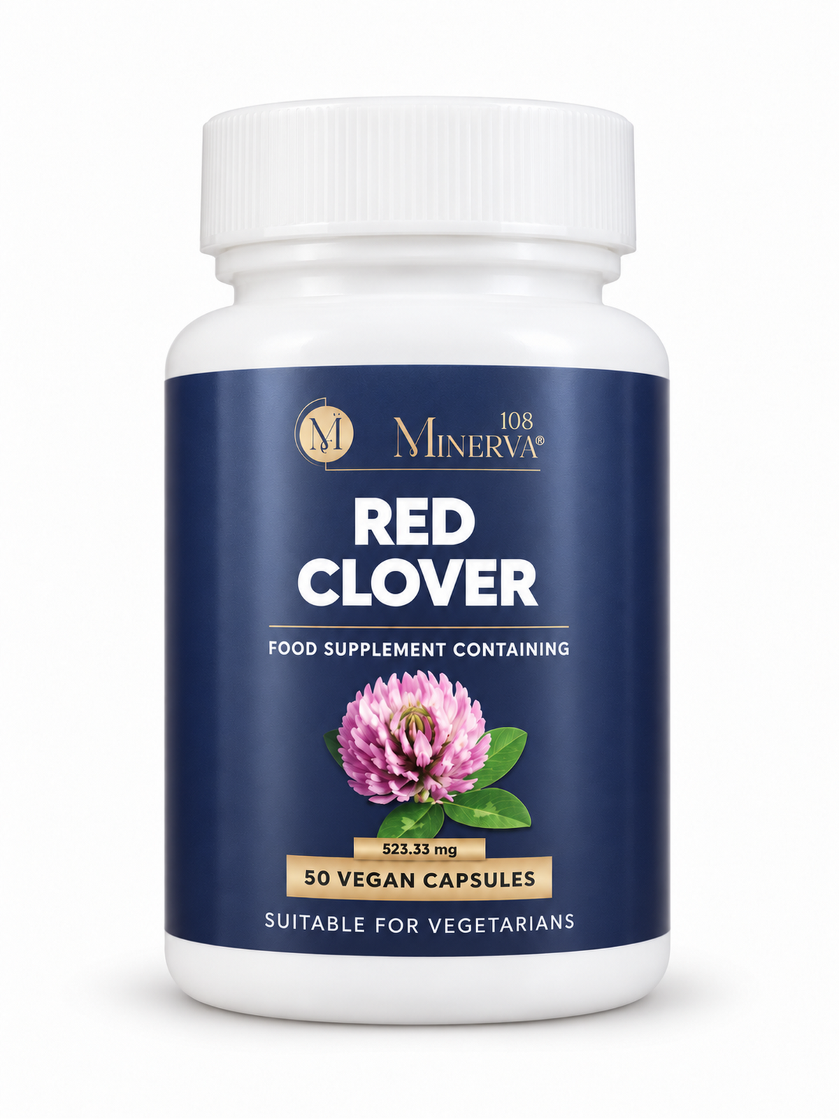 Minerva108 Red Clover Food Supplement, Vegan Capsules