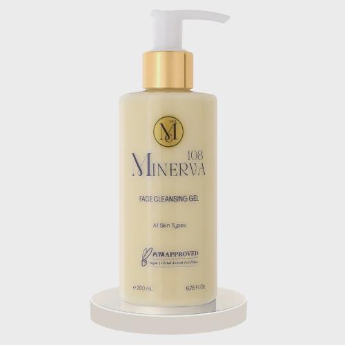 Minerva108 Facial Cleansing Gel, Vegan All Skin Types (200 ml)
