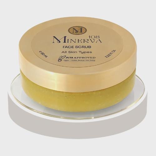 Minerva108 Face Scrub, Vegan Gentle Botanical Care (60 ml)