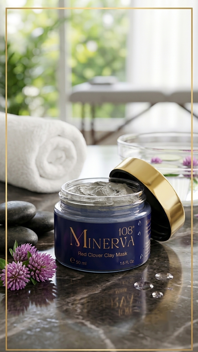 Minerva108 Red Clover Clay Mask 50 ml, açık kavanoz