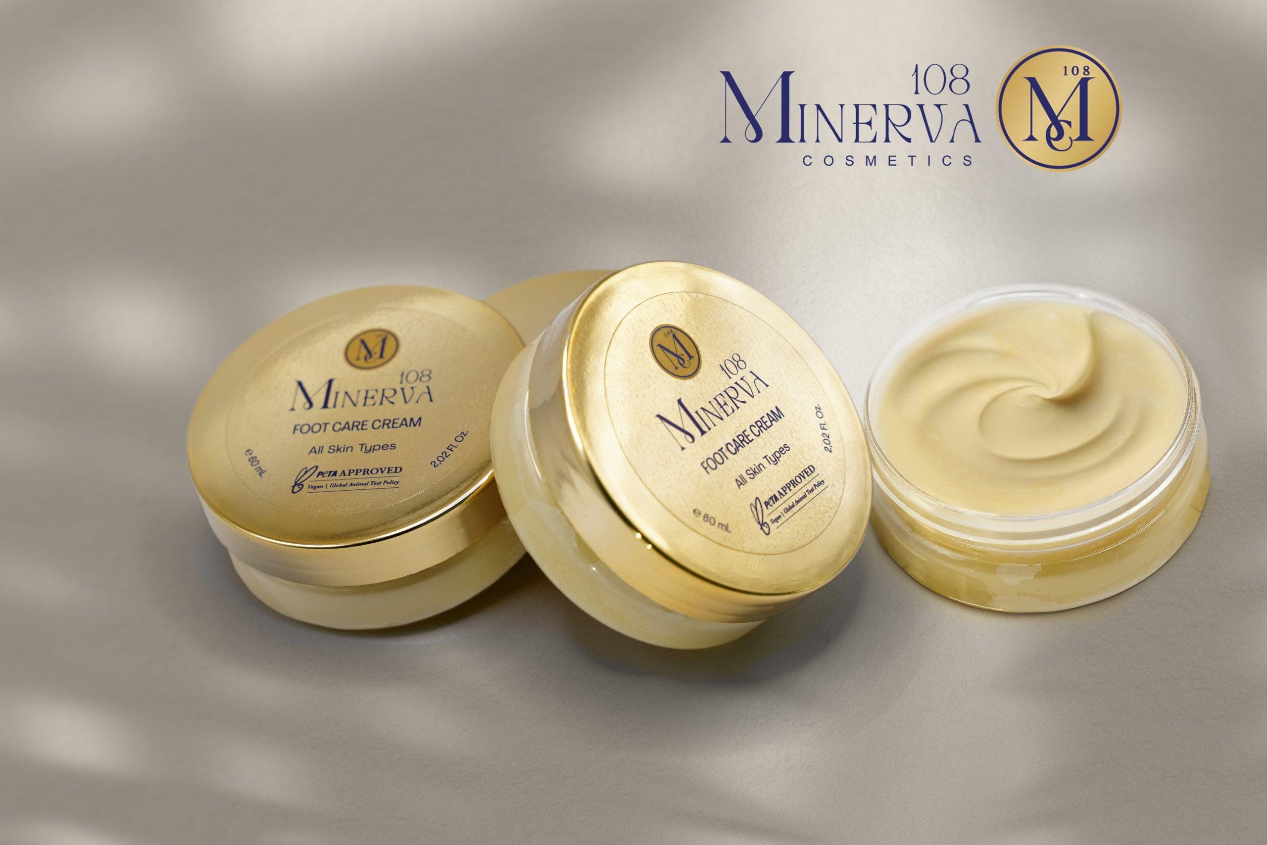 Minerva108 Intensive Foot Care Cream, Vegan Cracked Heel Repair (60 ml)