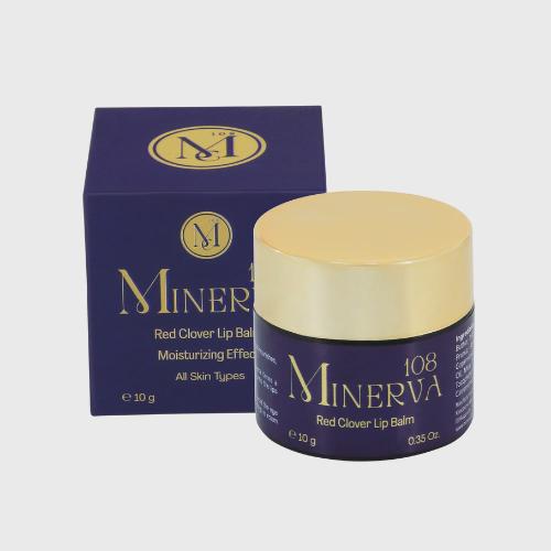 Minerva108 Red Clover Lip Balm, Vegan Plumping, Black Pepper Cinnamon (10 g)