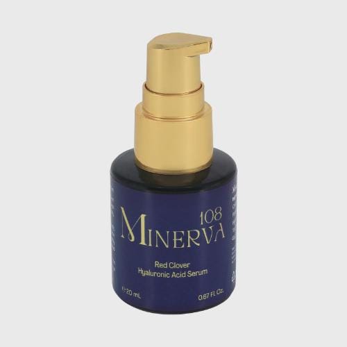 Minerva108 Red Clover Hyaluronic Acid Serum, Vegan Anti-Aging Face Hydration (20 ml)
