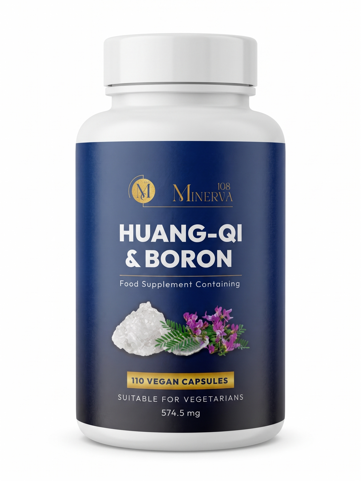 Minerva108 Huang-Qi & Boron food supplement, 110 vegan capsules