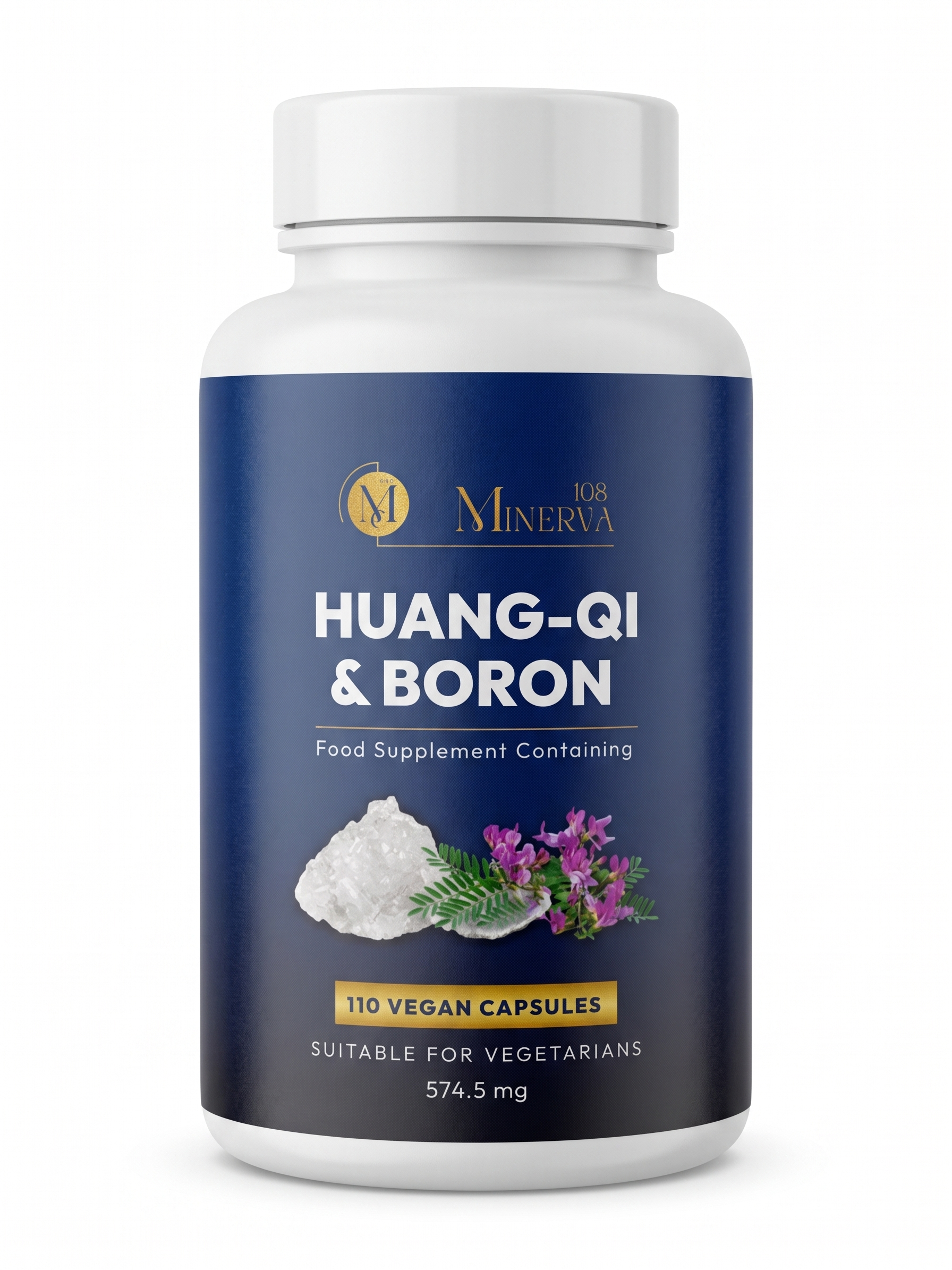 Minerva108 Huang-Qi & Boron food supplement, 110 vegan capsules