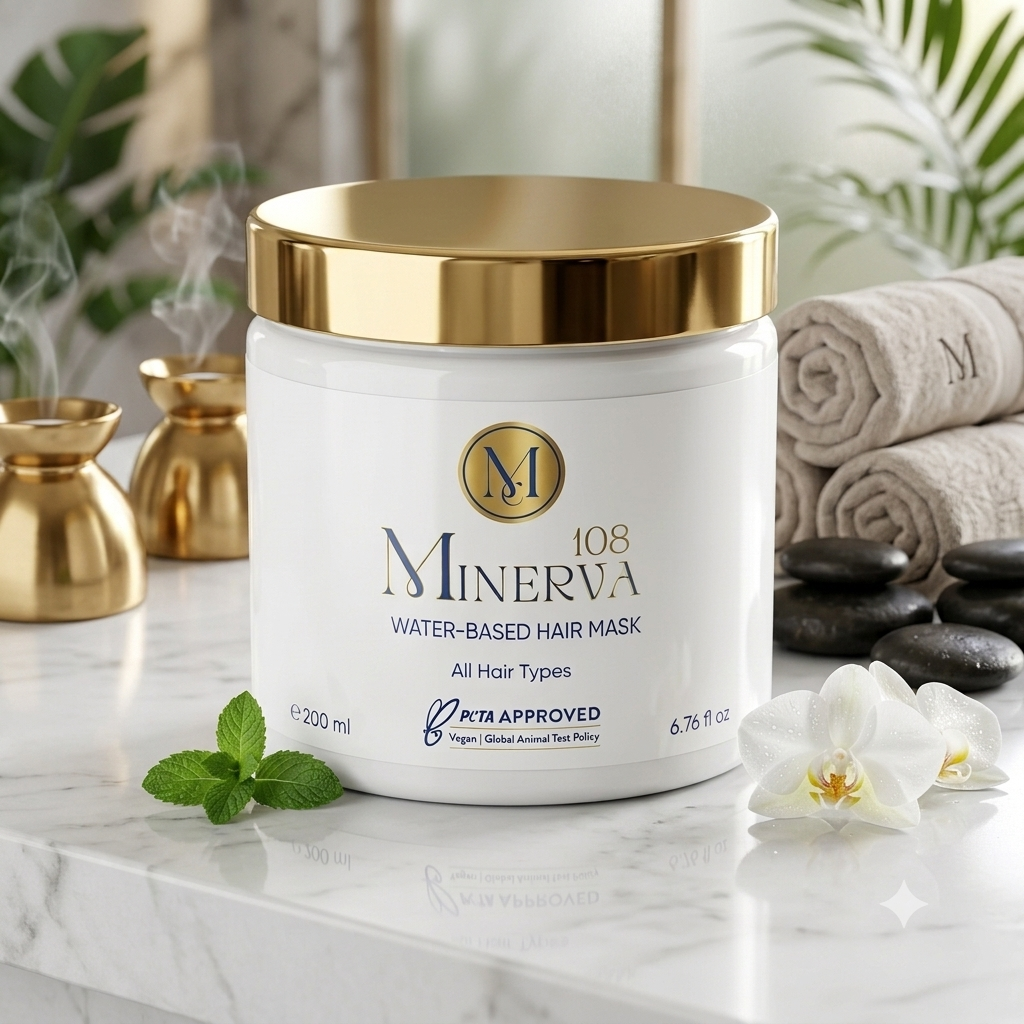 Minerva108 Water-Based Hair Mask, Vegan Lightweight Hydration (100 ml / 200 ml)