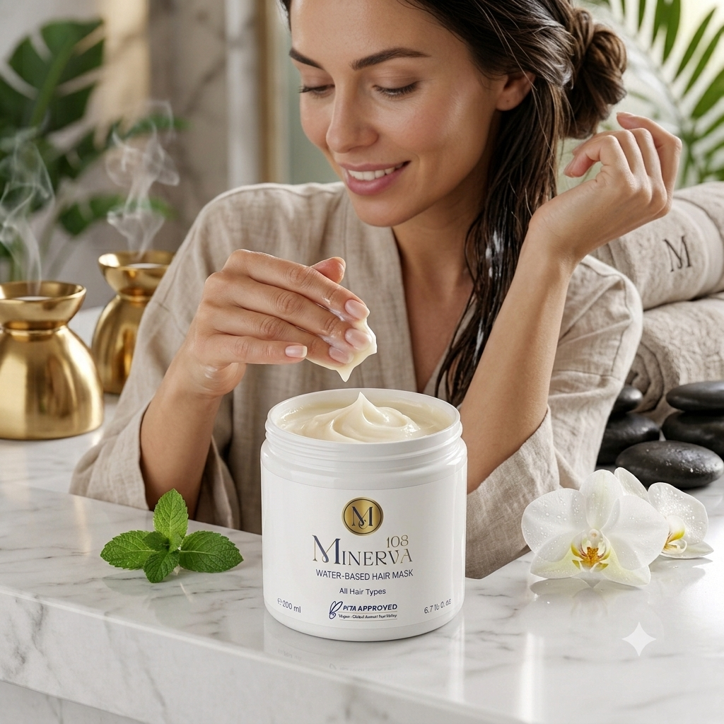 Minerva108 Water-Based Hair Mask, Vegan Lightweight Hydration (100 ml / 200 ml)