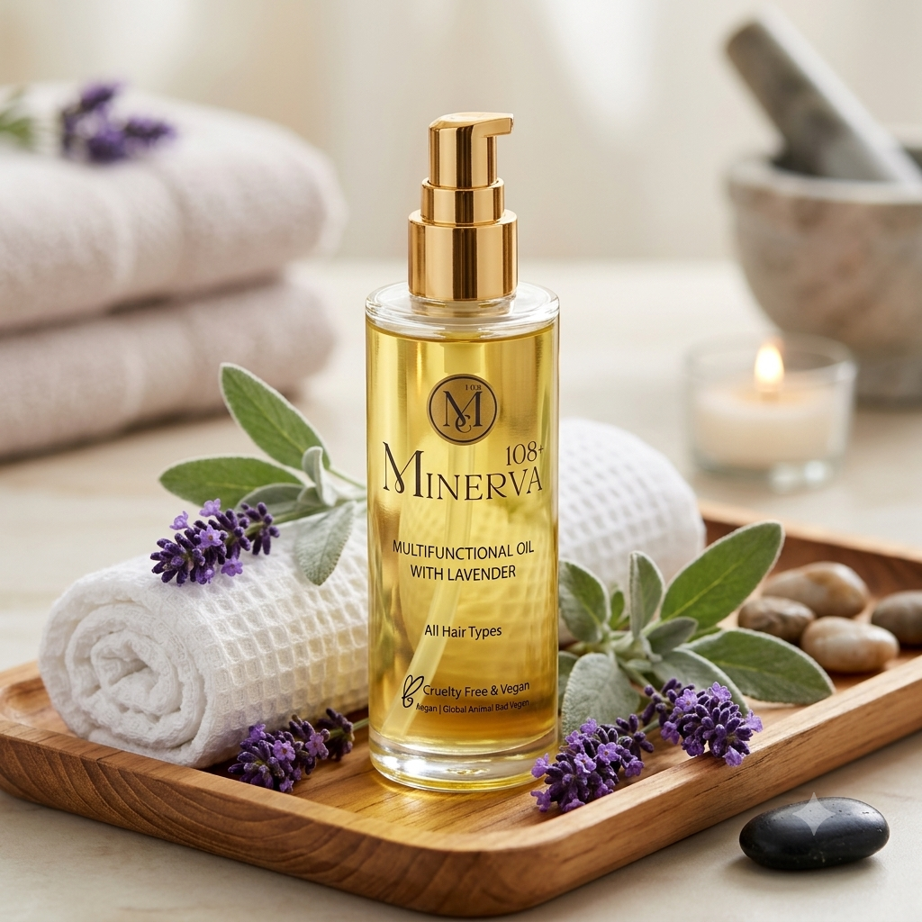 Minerva108 Multi-Functional Beauty Oil – Lavender, Hair Face Body (100 ml)