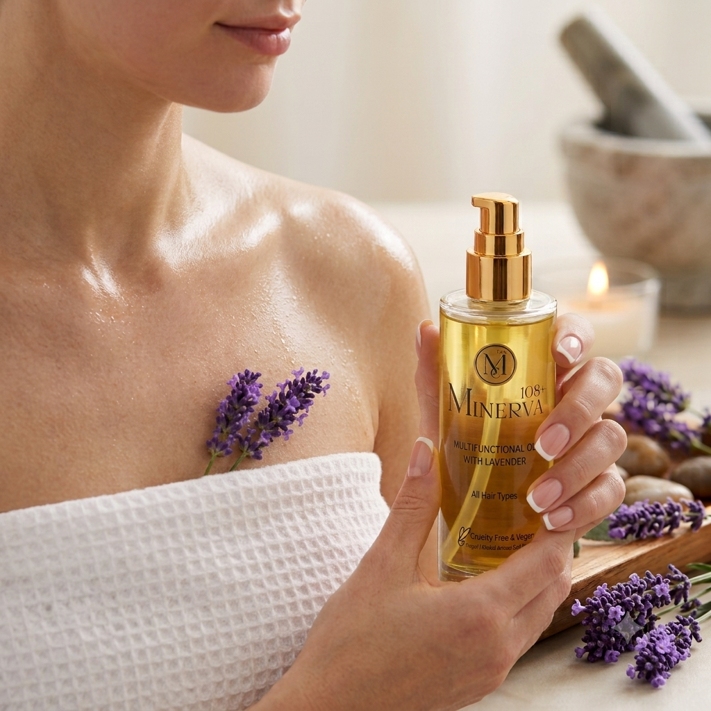 Minerva108 Multi-Functional Beauty Oil – Lavender, Hair Face Body (100 ml)