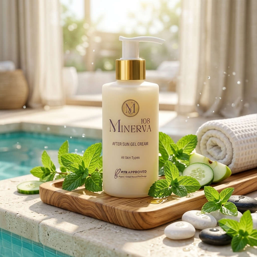 Minerva108 After Sun Gel Cream, Vegan Cooling Soothing Care (200 ml)