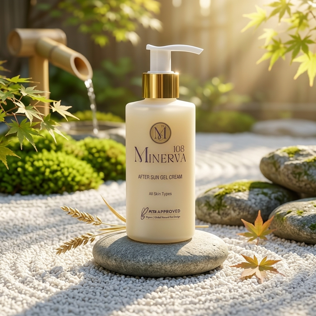 Minerva108 After Sun Gel Cream, Vegan Cooling Soothing Care (200 ml)