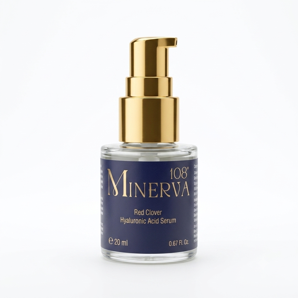 Minerva108 Red Clover Hyaluronic Acid Serum, 20 ml pump bottle