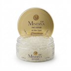Minerva108 Face Scrub, open jar showing texture
