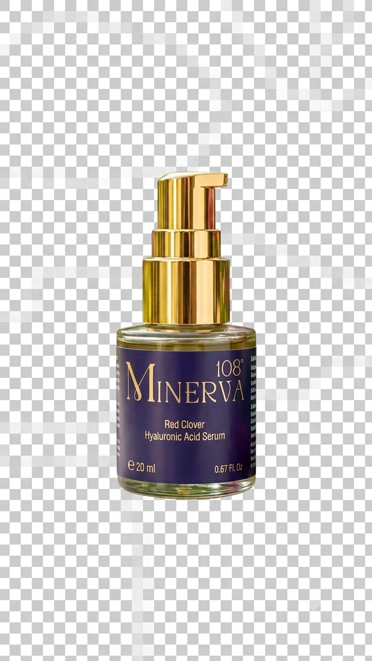 minerva108 red clover hyaluronic acid serum vegan anti aging face hydration 20ml