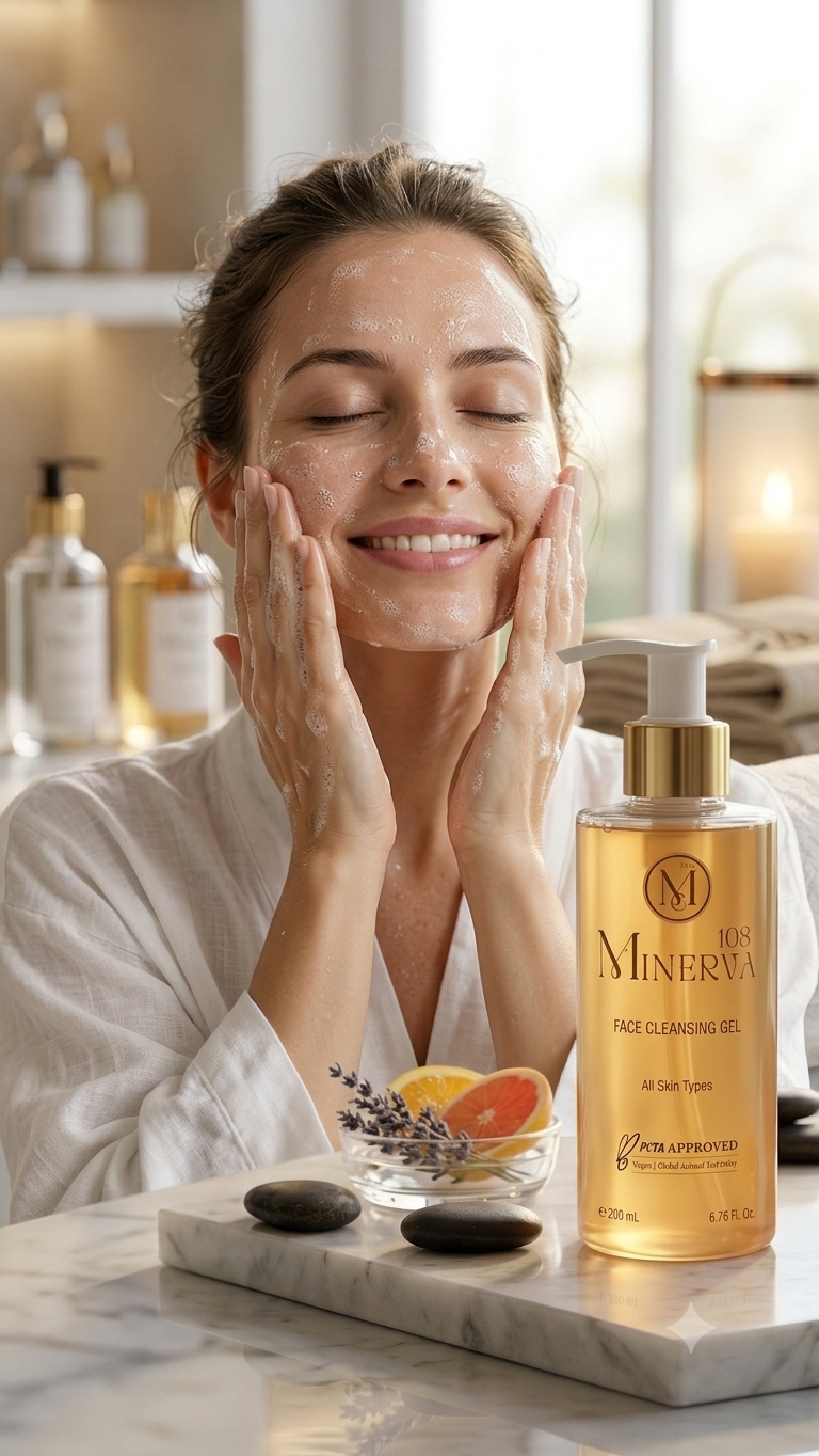 minerva108 vegan botanical face cleansing gel all skin types 200ml