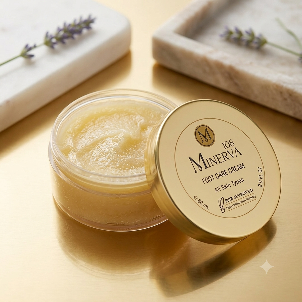 minerva108 vegan foot cream cracked heel moisturizer peta approved 60ml