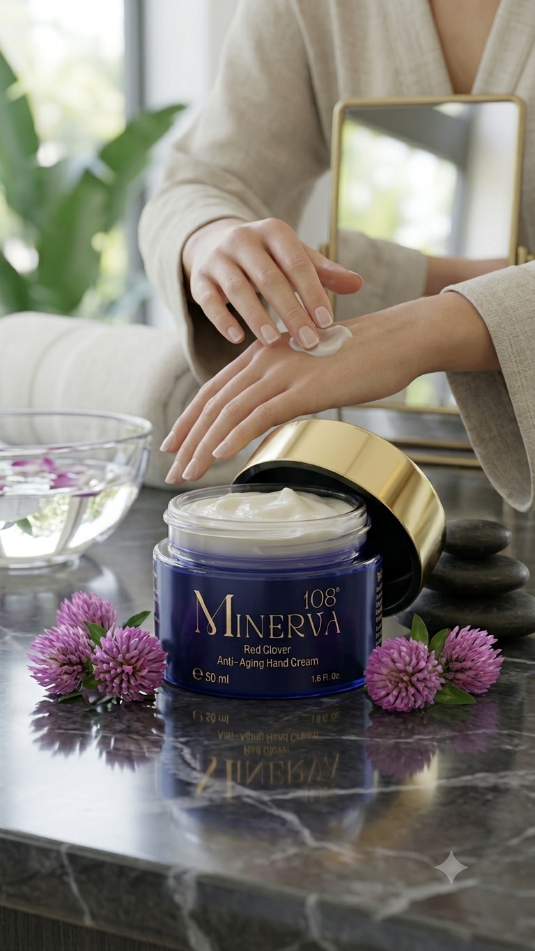 Minerva108 red clover anti aging hand cream vegan moisturizer 50ml