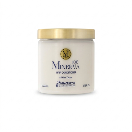 Minerva108 vegan hair conditioner moisturizing detangling all hair types 200ml