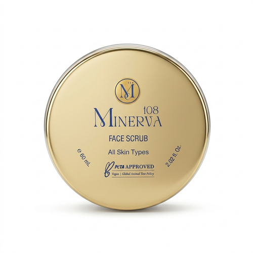 Minerva108 vegan face scrub gentle botanical polish 60ml