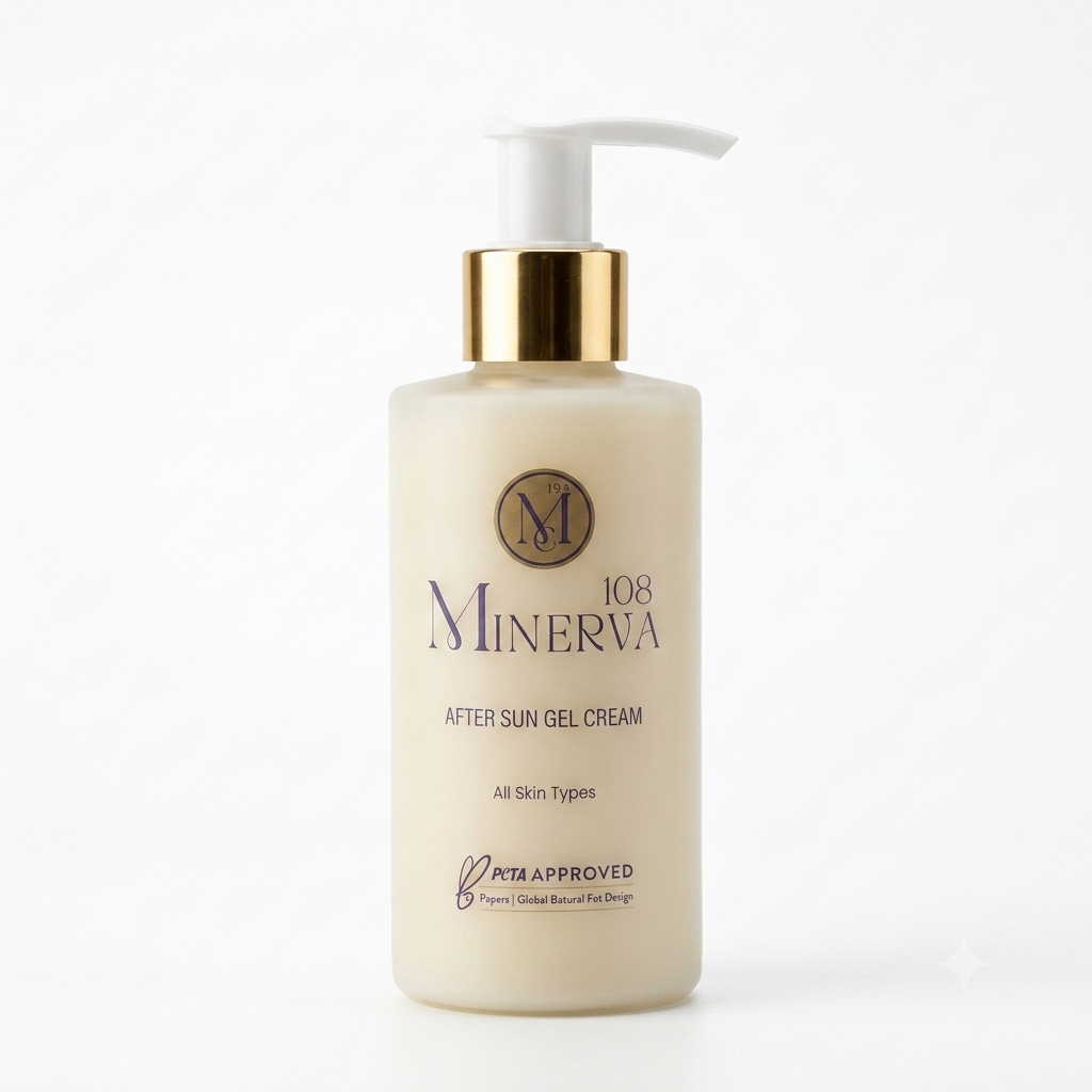 Minerva108 cosmetics vegan after sun gel cream cooling soothing body care 200ml