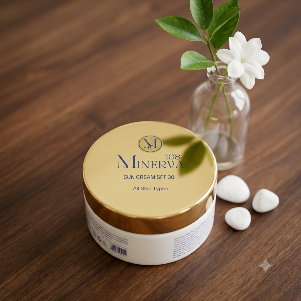 Minerva108 vegan sun cream spf 30 natural face body sunscreen 100ml